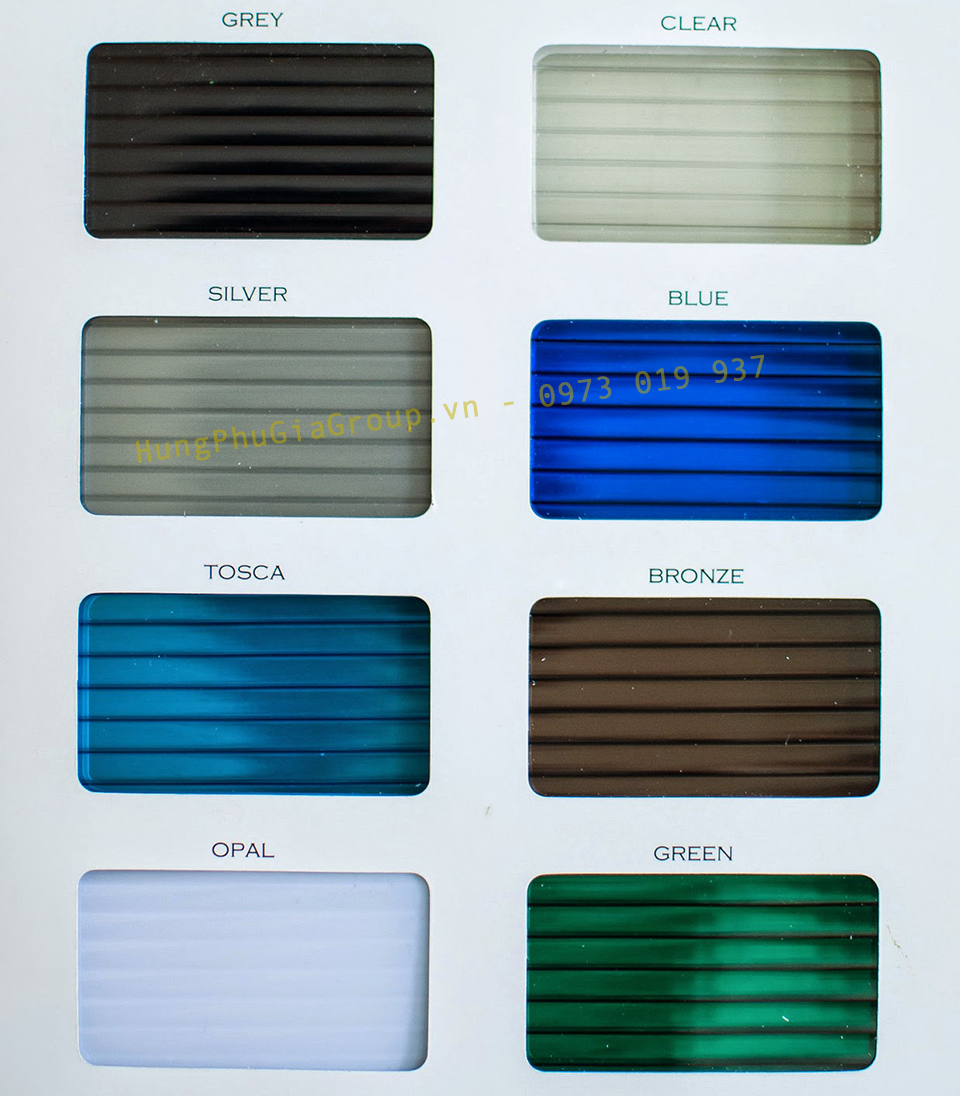 Màu sắc tấm Polycarbonate ecopoly PC Sheet