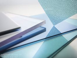 Tấm polycarbonate naehoo sheet màu xanh