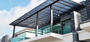 mái che sân thượng polycarbonate