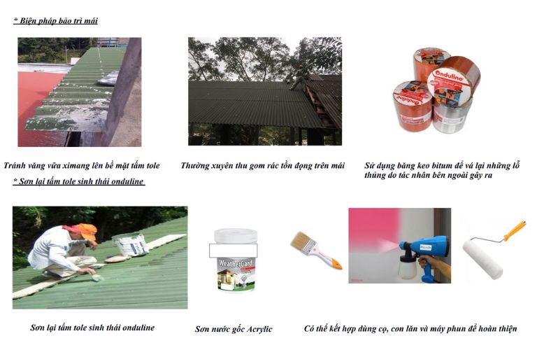 Cách bảo trì, bảo dưỡng cho mái nhà sử dụng tôn sinh thái Onduline