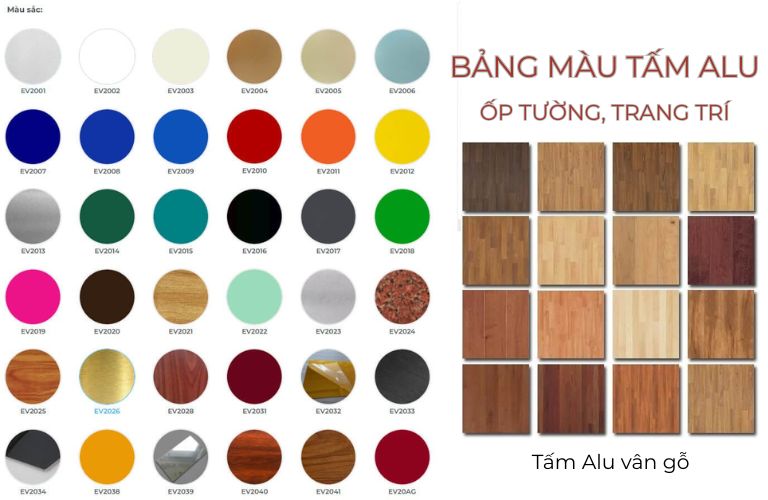 Tấm Alu ốp tường được thiết kế với đa dạng màu sắc