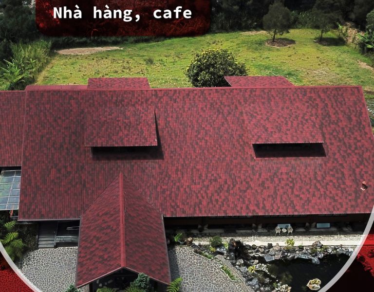 Nhà hàng, cà phê sử dụng tôn sinh thái Onduline Tile 3D làm điểm nhấn