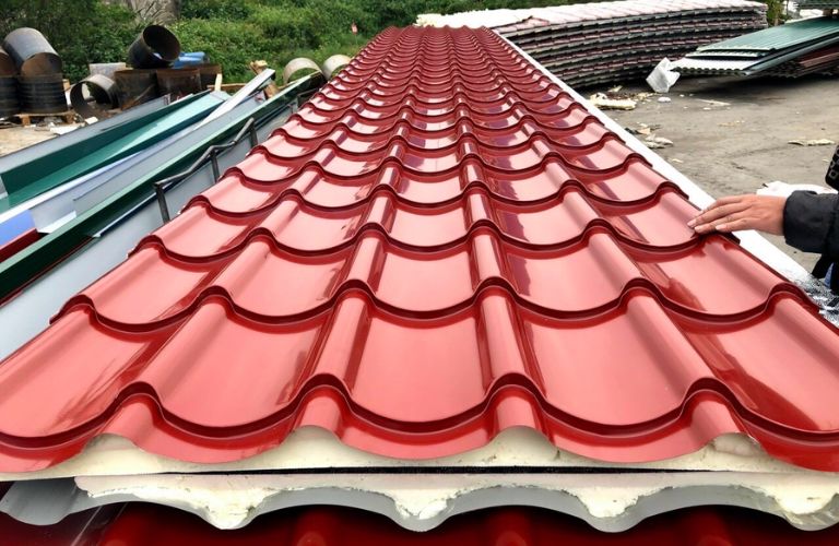 Tôn giả ngói 3 lớp (tôn cách nhiệt PU)