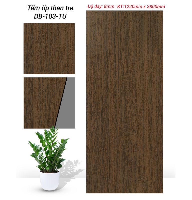 Tấm ốp than tre vân gỗ